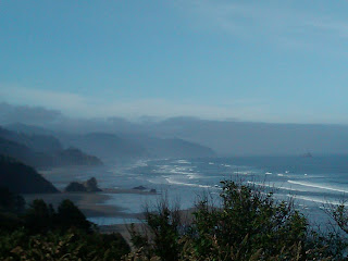 foggy rock ocean