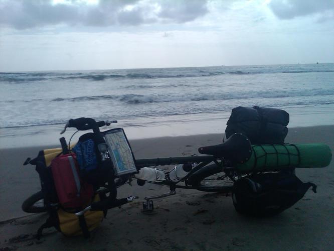 bike beach ocean