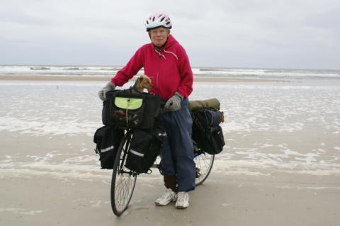 Carol and Rosie. Carol's retired Air Force. Been riding with her since St. Augustine.