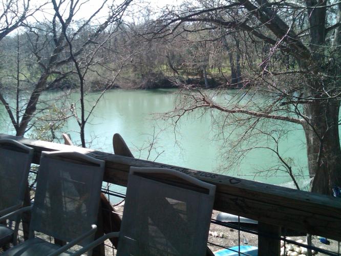 Guadalupe River. We swam in it, about 15 miles up stream.