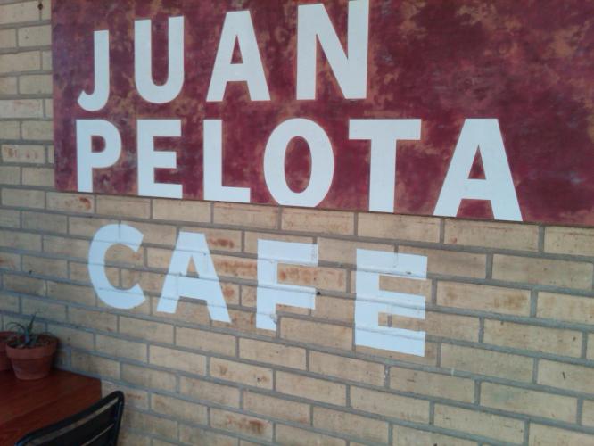 Juan Pelota Cafe, cafe at Mellow Johnny's. It's name, if you can't figure it out loosely translates to One Ball Cafe. Hahah.