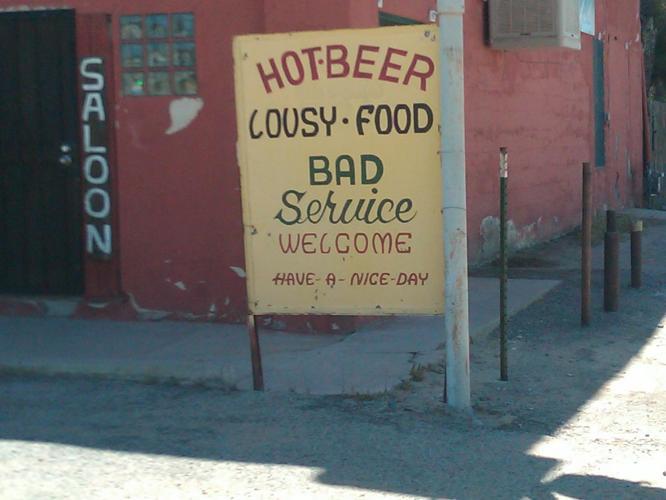 hot beer, lousy food, bad service