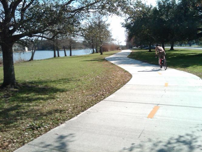 Wonderful bike path. On the way home we actually saw fish jumping out of the lake. It was the coolest thing.