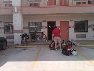 Pre-ride adjustments.