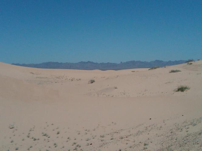 sand dune and mountain