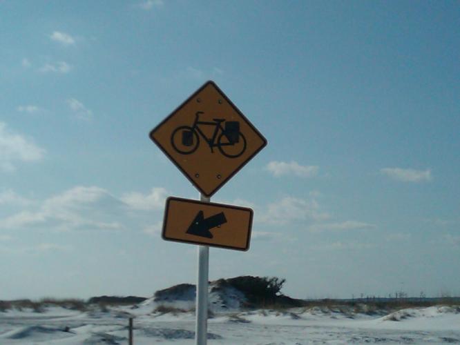 Touring bicycle sign. This is like the one I saw the other day. Haha.